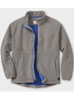 Duluth Trading Gray w/ Blue Lining Shoreman’s Fleece Gridlock Jacket, [Size 3XL]